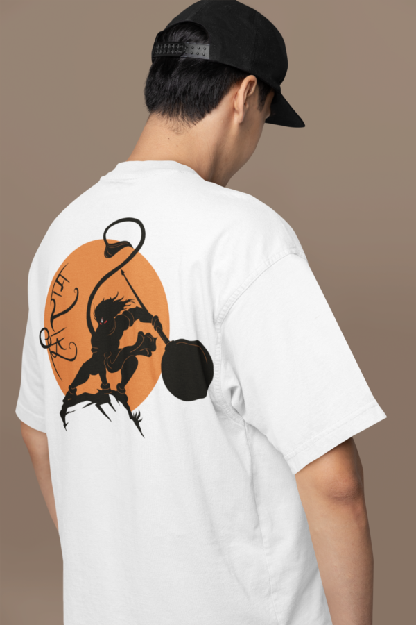Hanuman Shadow Oversized T-Shirt – 240 GSM French Terry | Free Delivery - Image 3