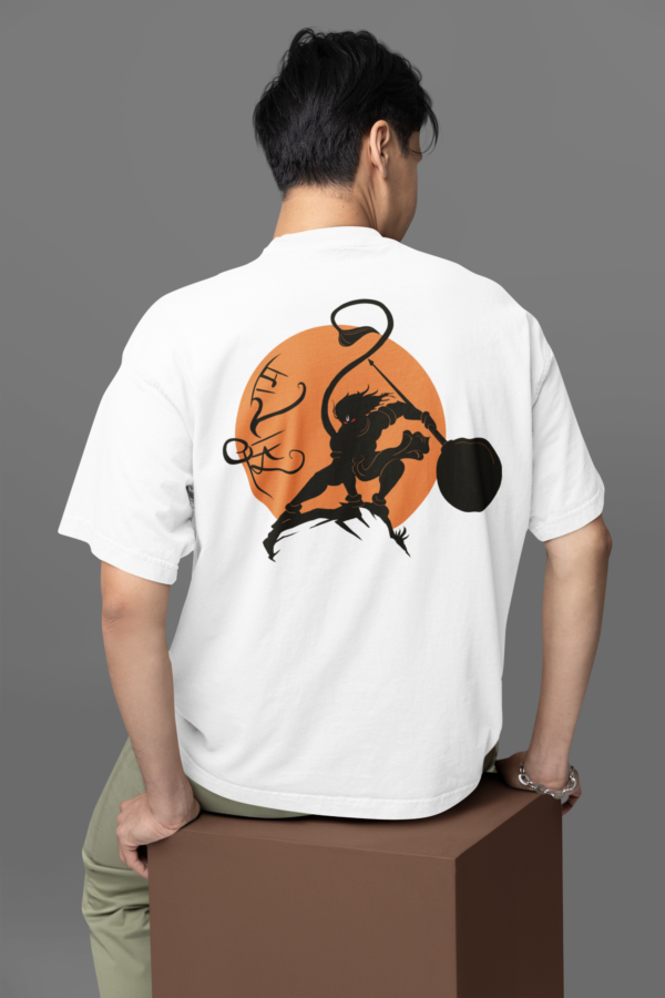 Hanuman Shadow Oversized T-Shirt – 240 GSM French Terry | Free Delivery - Image 5
