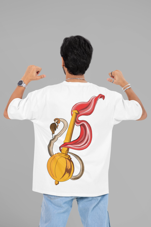 Hanuman Gada Oversized T-Shirt – 240 GSM French Terry | Free Delivery - Image 3