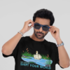 oversized t shirt mockup featuring a man putting on his sunglasses in a cm53043 (2)
