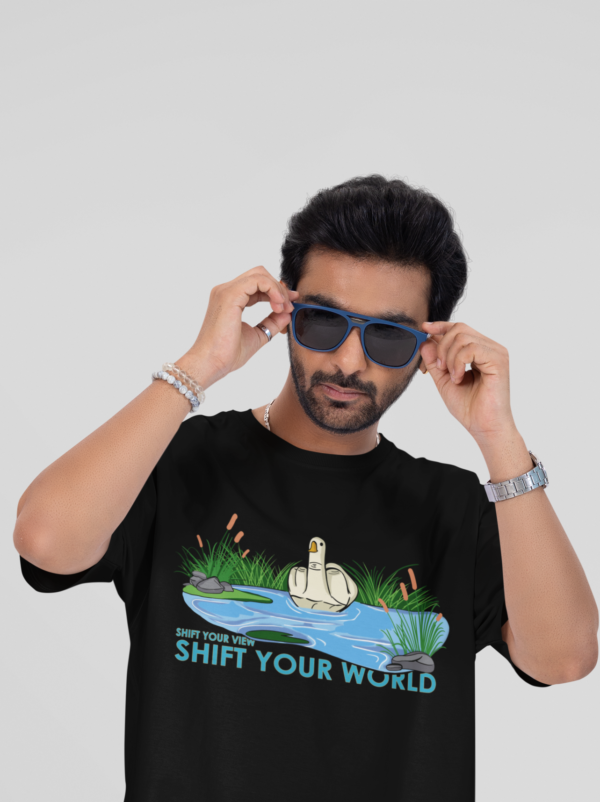 oversized t shirt mockup featuring a man putting on his sunglasses in a cm53043 (2)