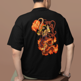 back view oversized tee mockup of a man sitting on a customizable cube m38922 (6)
