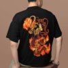 back view oversized tee mockup of a man sitting on a customizable cube m38922 (9)